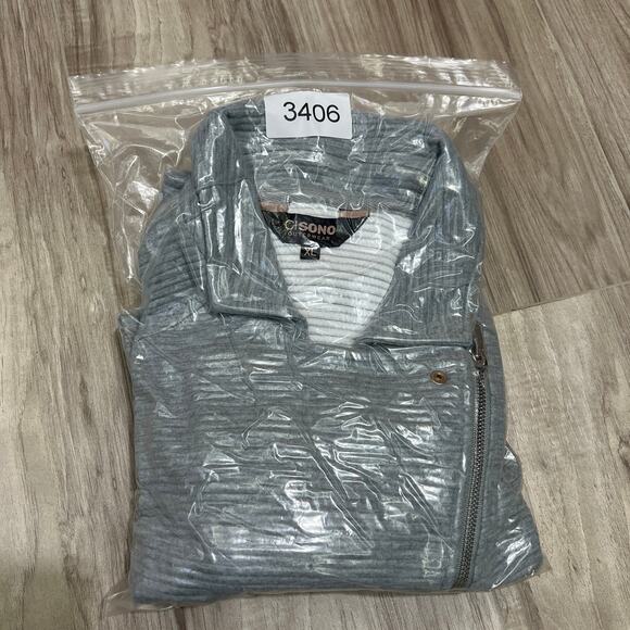 CiSono Classy Women’s Heather Gray Asymmetrical Zip Up Outwear Jacket XL - Picture 12 of 12